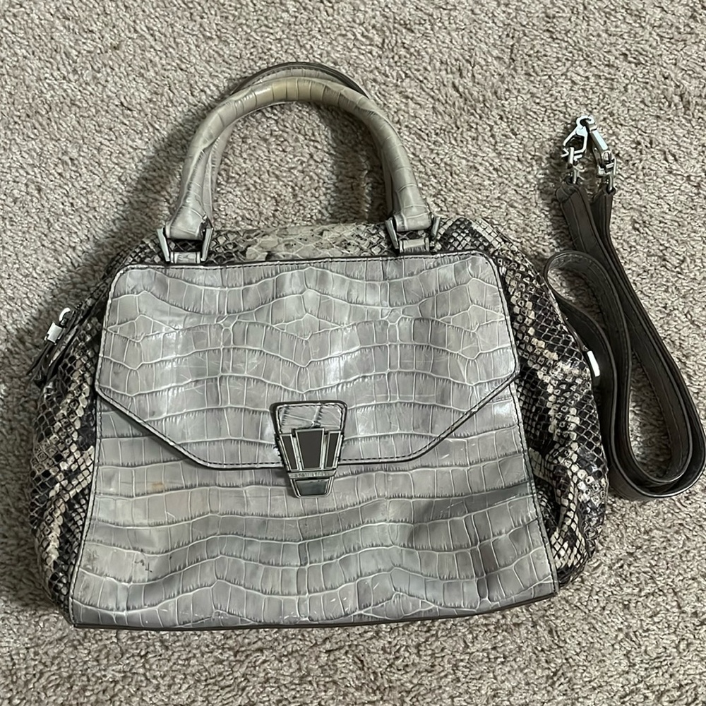 Henri Bendel | Vintage Embossed Croc/Snake Satchel